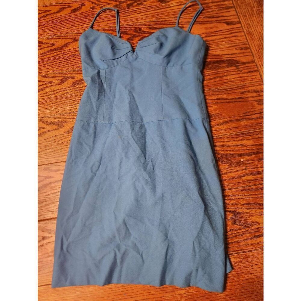 Black Halo light blue bustier mini dress sz 4